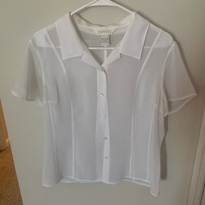 EXPRESS White Button Up 100% Polyester